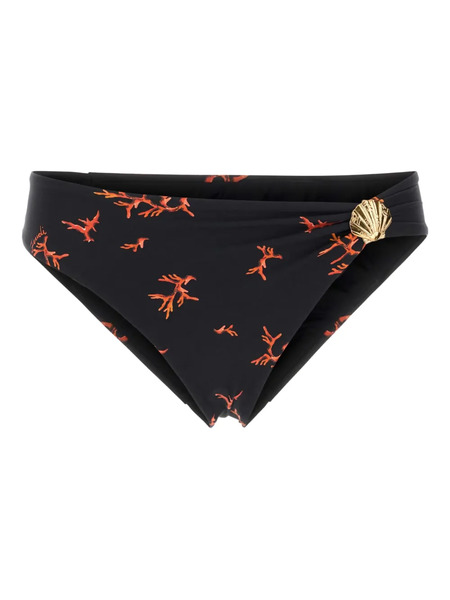  Fendi Coral-print Bikini Bottom - Black 