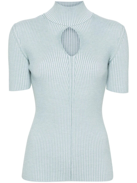  Fendi Cut-out Detail Knitted Top - Blue 