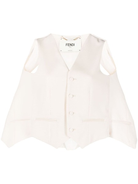  Fendi Cut-out Tailored Cape - Pink 
