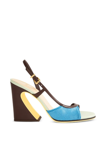  Fendi Cutout Heel Arco Pumps - Brown 