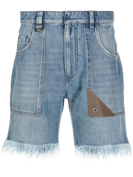  Fendi Distressed Effect Shorts - Blue 