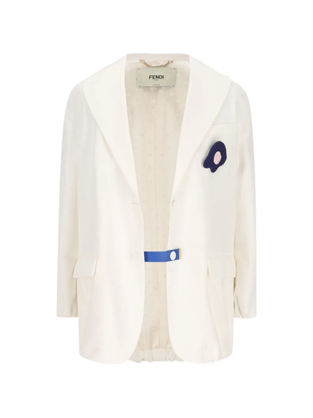  Fendi Elasticated-hem Blazer - White 