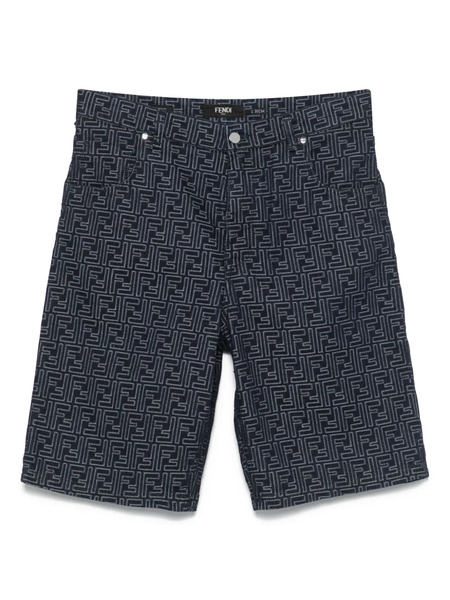  Fendi Embroidered Bermuda Shorts - Blue 