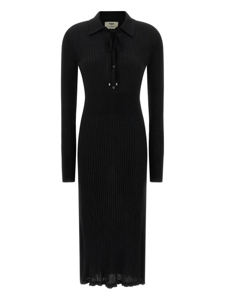  Fendi Essential Ribbed-knit Dress - Black 