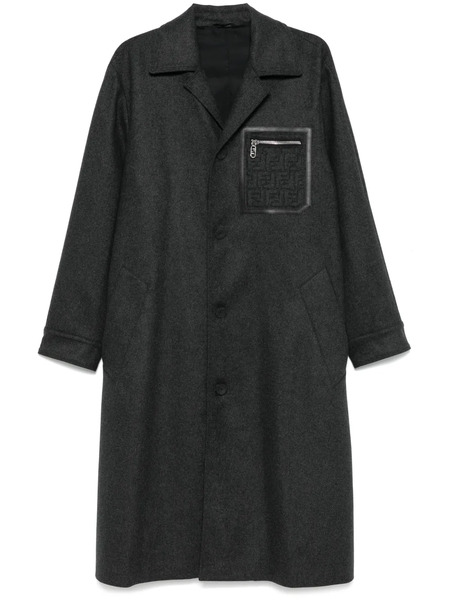  Fendi Felted Coat - Grey 