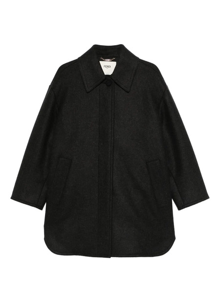  Fendi Felted-finish Coat - Black 