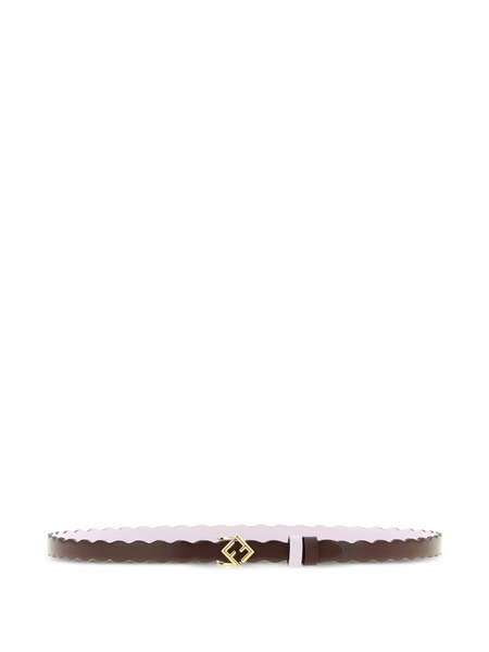  Fendi Ff Diamonds Reversible Leather Belt - Brown 