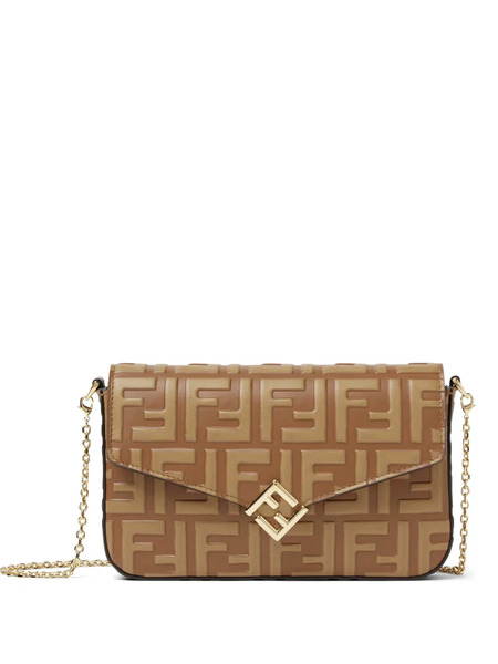  Fendi Ff Diamonds Two-tone Wallet - Brown 