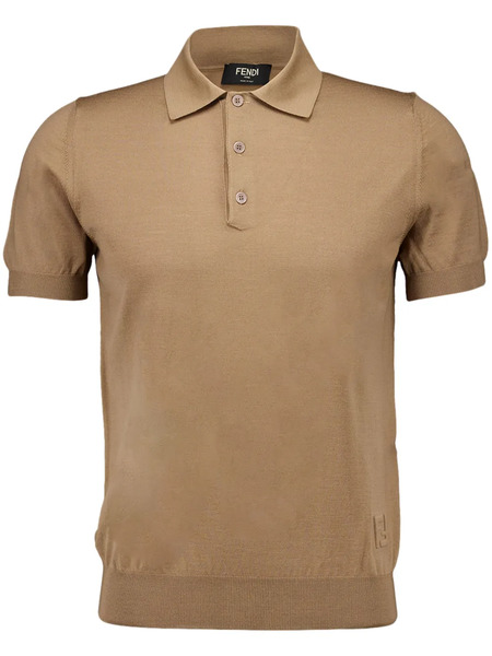  Fendi Ff-embossed Polo Shirt - Neutrals 