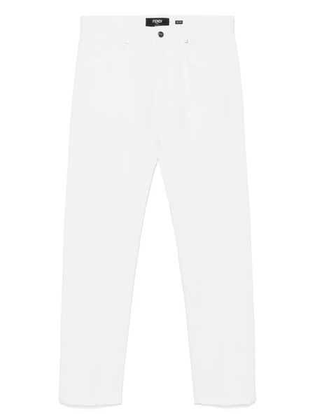  Fendi Ff-embroidered Jeans - White 