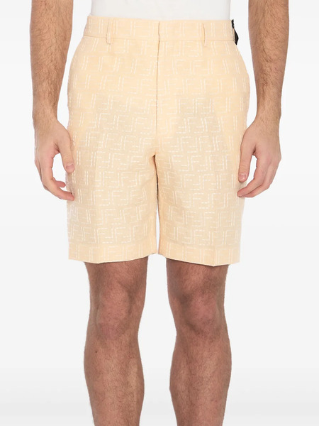  Fendi Ff-jacquard Bermuda Shorts - Neutrals 