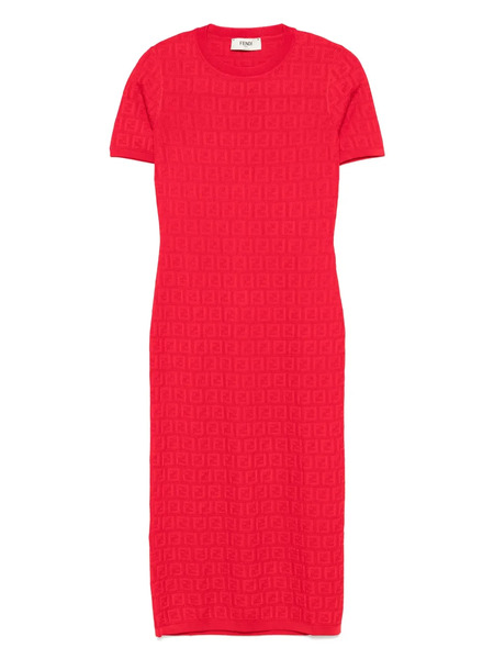  Fendi Ff-jacquard Dress - Red 