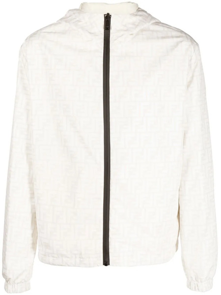  Fendi Ff-logo Print Hooded Jacket - Neutrals 