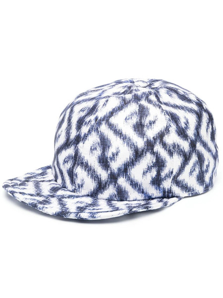  Fendi Ff Logo-print Silk Baseball Cap - Blue 