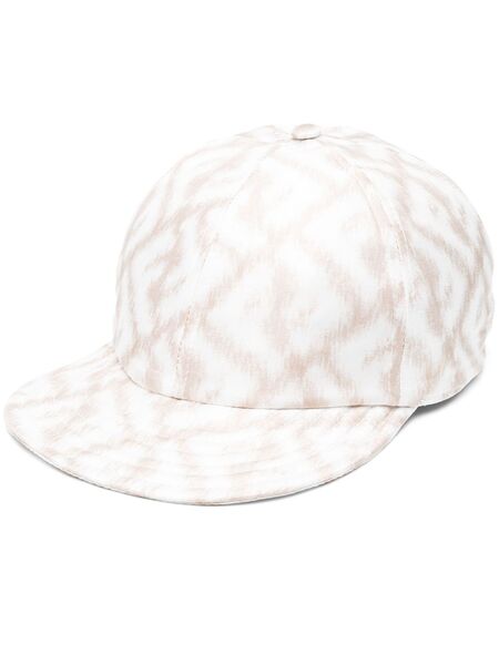  Fendi Ff Logo-print Silk Baseball Cap - Neutrals 