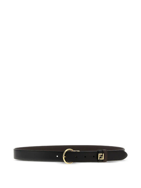  Fendi Ff-logo Reversible Belt - Brown 