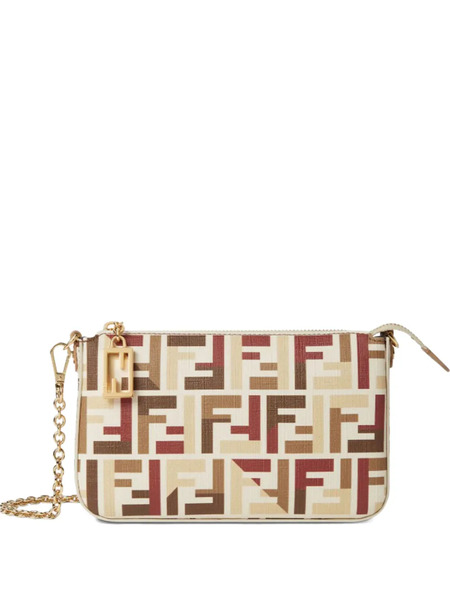  Fendi Ff-monogram Clutch Bag - Neutrals 