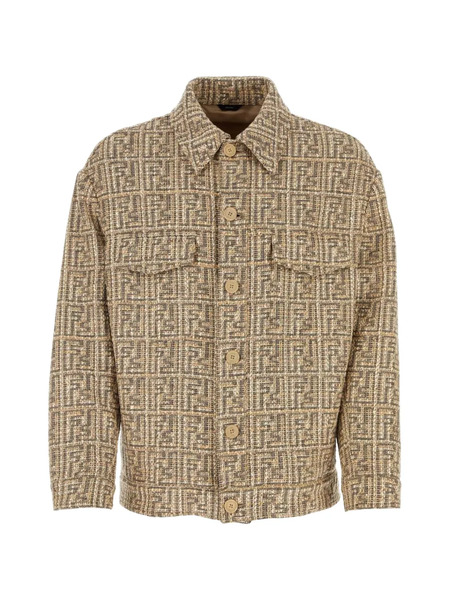  Fendi Ff-motif Shirt Jacket - Neutrals 