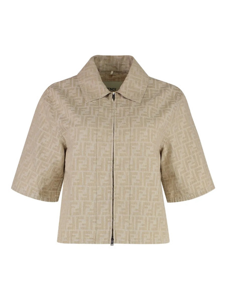  Fendi Ff-motif Zip-front Jacket - Brown 