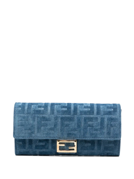  Fendi Ff-pattern Clutch Bag - Blue 