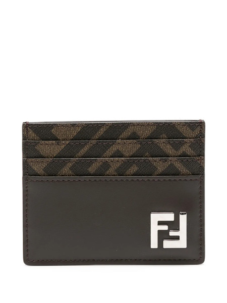  Fendi Ff-plaque Card Holder - Brown 