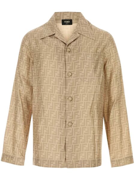  Fendi Ff-print Silk Shirt - Neutrals 
