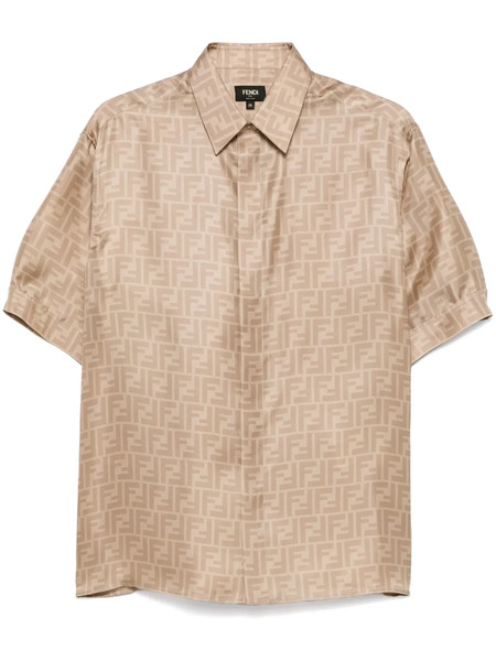  Fendi Ff Silk Shirt - Neutrals 