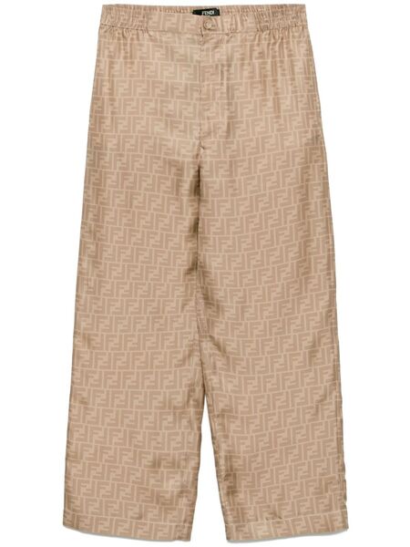  Fendi Ff Silk Trousers - Neutrals 