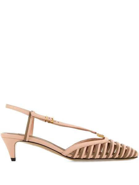  Fendi Ffold Strappy Slingback Pumps - Neutrals 