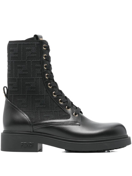  Fendi Filo Logo Stretch Ankle Boot - Black 