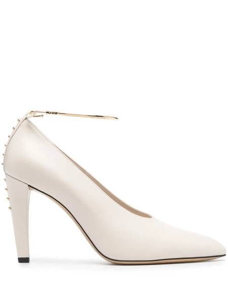  Fendi Filo 95mm Leather Pumps - Neutrals 