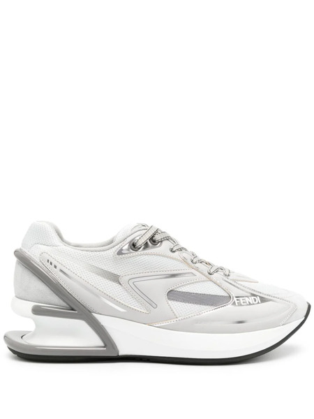  Fendi First 1 Leather-paneling Low-top Sneakers - White 