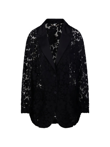  Fendi Floral-lace Jacket - Black 