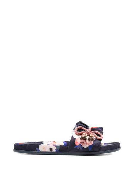  Fendi Floral-print Sandals - Blue 