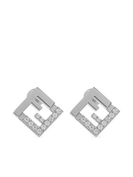  Fendi Forever Crystal-embellishment Earrings - Silver 