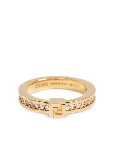  Fendi Forever Crystal-embellishment Ring - Gold 