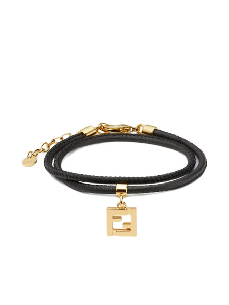  Fendi Forever Leather Bracelet - Black 