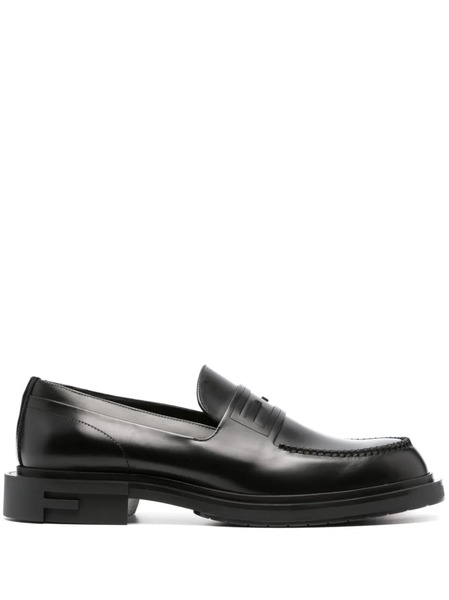  Fendi Frame Leather Loafers - Black 