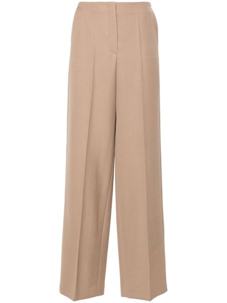 Fendi Grain-de-poudre Wool Trousers - Brown 