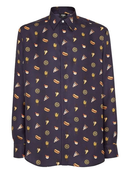  Fendi Graphic-print Shirt - Blue 