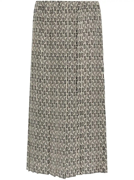  Fendi Graphic-print Silk Midi Skirt - Neutrals 