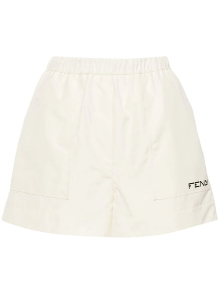  Fendi High-waist Shell Shorts - Neutrals 
