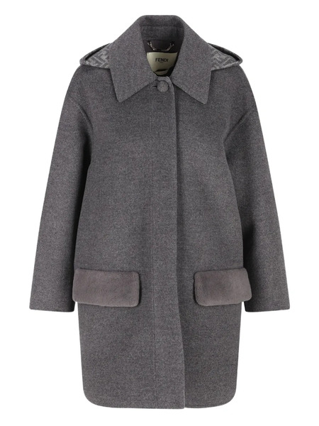  Fendi Hooded Flap-pocket Coat - Grey 