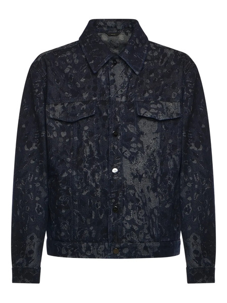  Fendi Jacquard Denim Jacket - Blue 