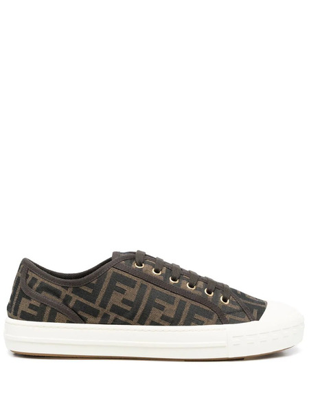  Fendi Jacquard-logo Low-top Sneakers - Brown 