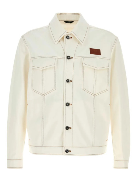  Fendi Jeans Contrast-stitch Denim Jacket - White 