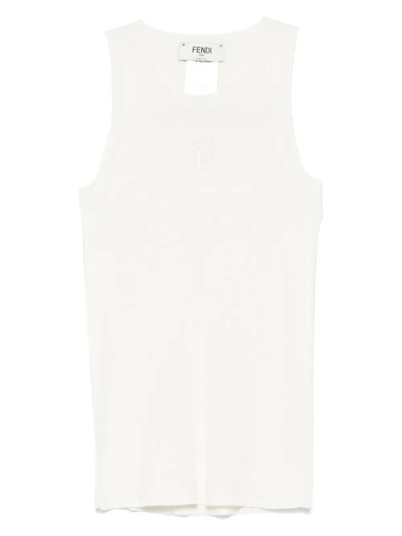  Fendi Jersey Tank Top - Neutrals 