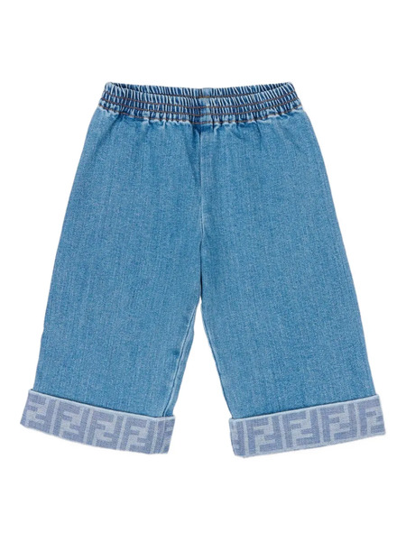  Fendi Kids Elasticated Cuffed Trousers - Blue 