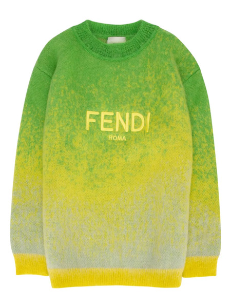  Fendi Kids Embroidered-logo Sweatshirt - Green 