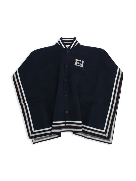  Fendi Kids Ff-jacquard Cape - Blue 